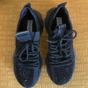 Steve Madden black glitter tennis shoes